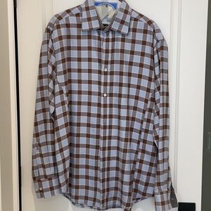 Men’s Bugatchi Checkered print, long sleeve, size XL